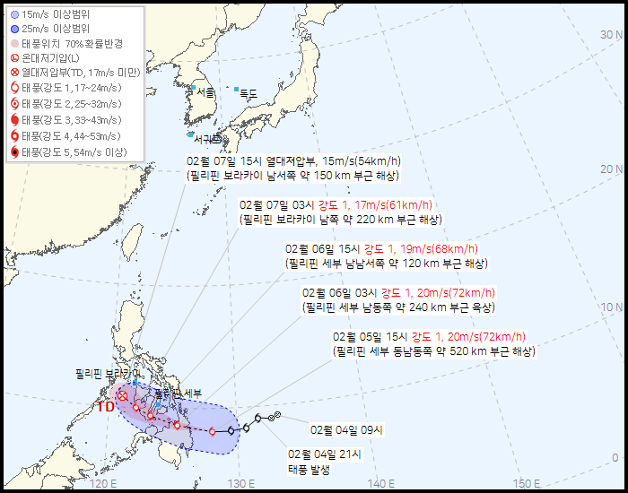 제 2호 태풍 페냐(PENHA) 발생 경로